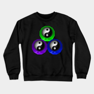 Yin Yang Triangle - Green, Blue and Purple Crewneck Sweatshirt